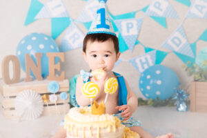 A baby boy 1st birthday photo session at Capture The Moment By Ana, Sydney.