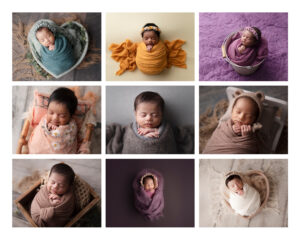 Petite wraps newborn session props and styling.